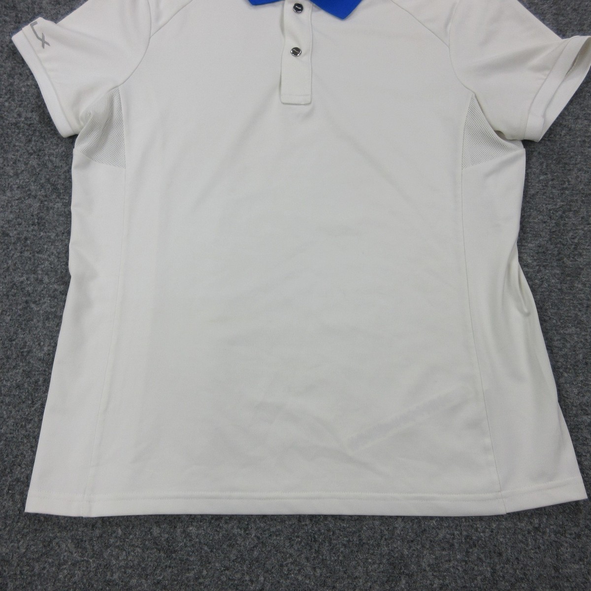 RLX Ralph Lauren Polo Shirt Womens L White Blue Collar Golf