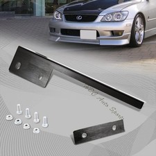 Jdm Style Brush Black Aluminum Bumper Front License Plate Mount Relocate Bracket