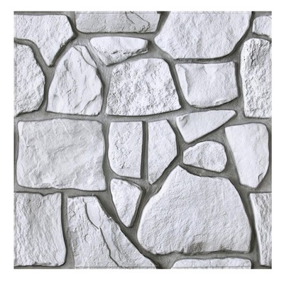 3D Faux Gray Stone Peel and Stick Wall Panels,10 Pcs of 12''X12'',Ultra-Light T...