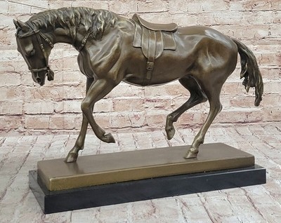 Thoroughbred Show Horse Equestrian Equine Artwork Bronze Marble Sculpture Deal