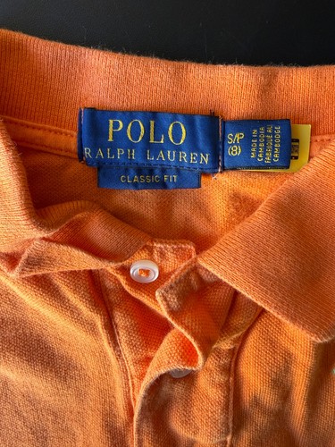 Youth Sz S (8) Polo Ralph Lauren Orange Short Sleeve Shirt Big Pony Neon Green - Picture 2 of 6