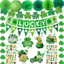 St Patricks Day Decorations Shamrocks Lucky Banner St Patricks Day Garlands Stic