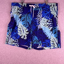 Sonoma Swim Trunks Shorts Men s XXL Blue Palm Print Lined Drawstring Beach NWT