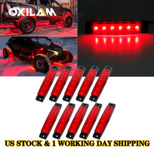 10x Red LED Rock Lights 10 Pods Lights Off Road Truck Car ATV Under Body EOJ