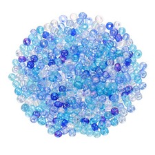 1600Pcs Glass Seed Beads 3mm 8/0 Loose Mini Spacer Beads Mixed Blue