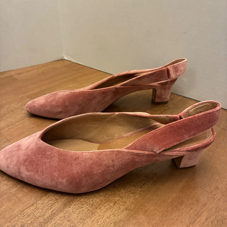 Zapatos de vestir Madewell para mujer Etta tacones con cordones terciopelo punta rosa talla 9 Foto 4 de 4