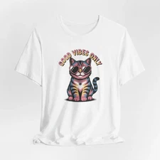 Cat Graphic Unisex T-Shirt, Cat Lover Tee, Animal Print Shirt, Cute Kitty Top