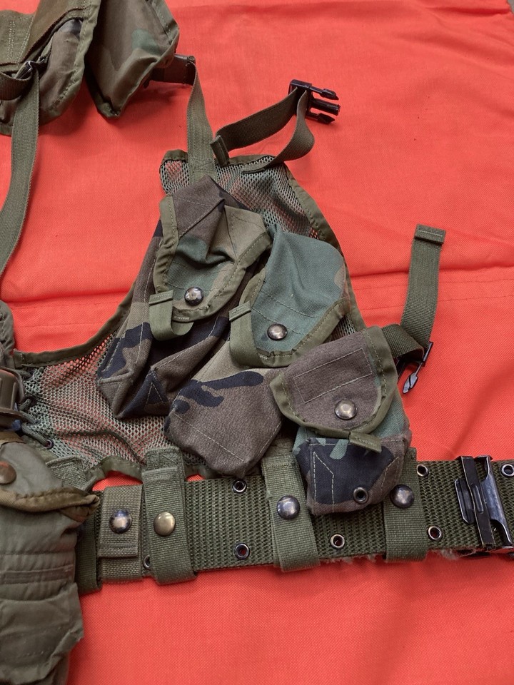 Usgi Lbv 88 Woodland Camo M81 Tactical Vest Set Lot Usmc Surplus Ebay 