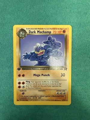 Dunkles Machamp 27/82 1. Edition Team Rocket Pokemon Karte NM Zustand 