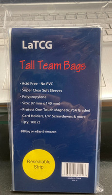 100 LaTCG Clear PSA Graded Card/Grading Submission Semi-Rigid Holder Sleeves