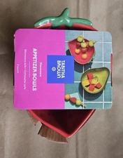 TABITHA BROWN 2 Pc. Dish Set STONEWARE STRAWBERRY AVOCADO APPETIZER BOWL New