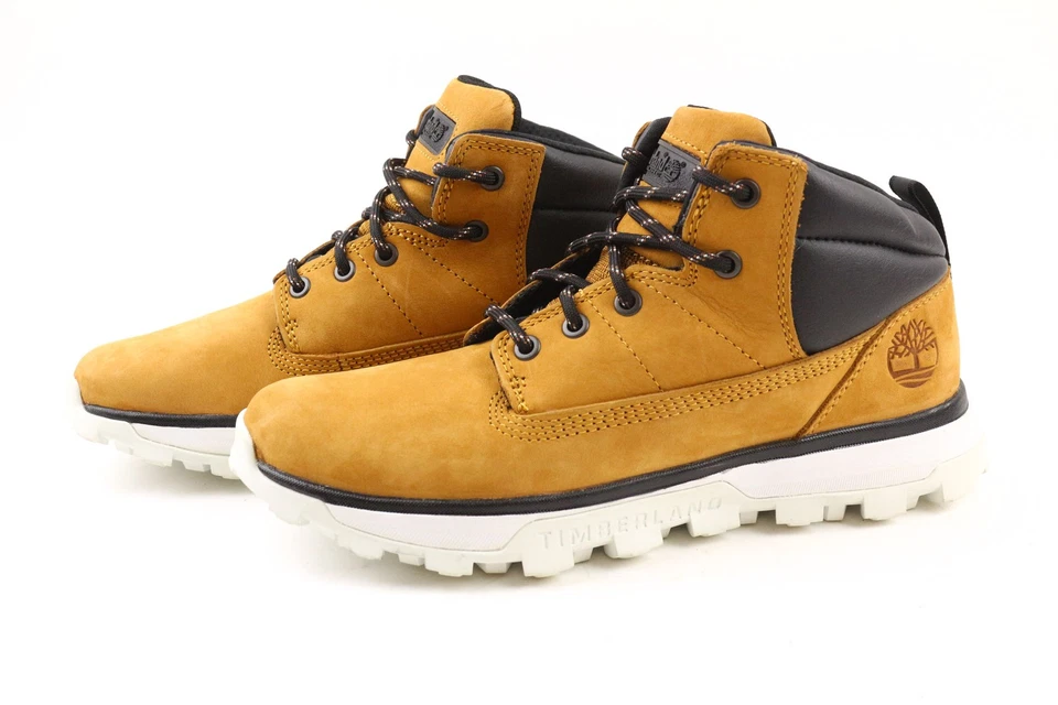 Timberland A26MN Garçon Marron Chaussures Cuir EU37 UK4 Lacet Rebotl Amande Bout - Photo 2/4
