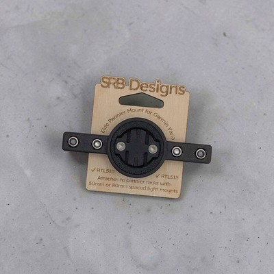 SRB Designs Elite Supporto Per Garmin Varia (RTL510, RTL515) – Fibra Di Carbonio, Montaggio Su Portapacchi