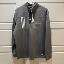 Adidas Golf Pullover Mens Large Gray AEROREADY Quarter Zip Athletic Layer