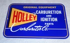 VINTAGE HOLLEY CARBURETOR CAR & TRUCK IGNITION PARTS 12" METAL GASOLINE OIL SIGN
