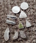 10g Total silver 1g  0.999.  Mixed Lot Novelty Shapes, rounds, colorized tree.