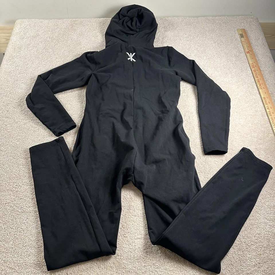 Onepiece Jumpsuit Unisex M black Hoodie Zip Up Long Sleeve - Image 2 of 4