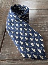 Vineyard Vines Custom Collection Silk Penguin Hockey Men's Blue Tie