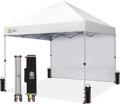 Pop Up Canopy with 1 Side Wall - Beach Tent with One Push Setup - Outdoor Sun