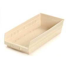 Plastic Nesting Storage Bin 6-5/8"W x 17-7/8" D x 4"H Beige Lot of 12