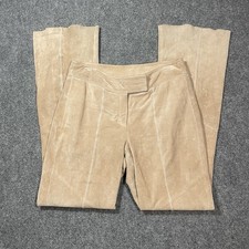 Wilsons Leather Pelle Studio Suede Pants 8 Camel Leather Flare Leg Festival Boho