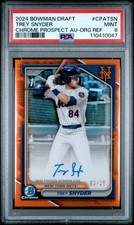2024 Bowman Auto Orange Refractor /25 Trey Snyder PSA 9
