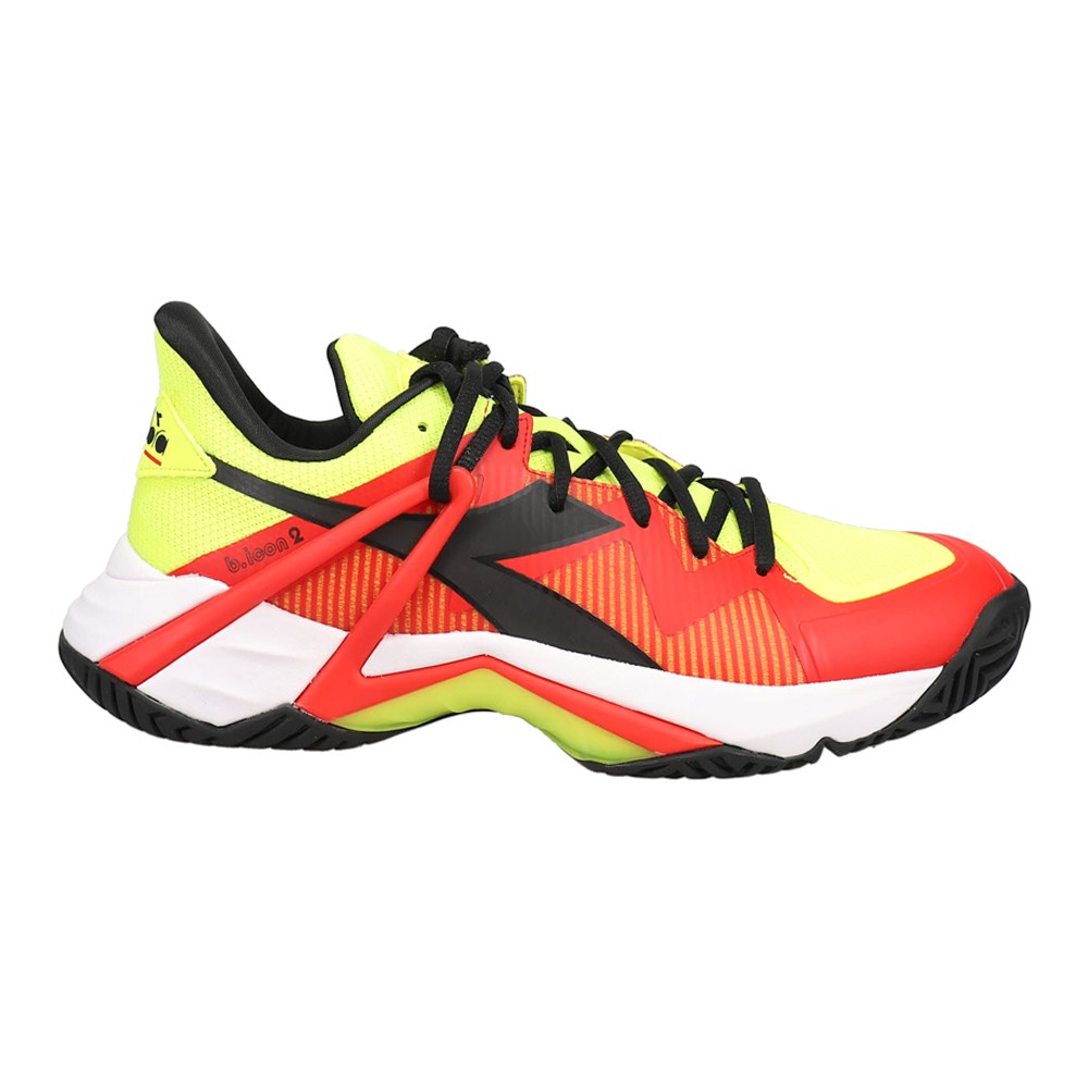 diadora B.Icon 2 Ag Tennis Mens Red, Yellow Sneakers Athletic