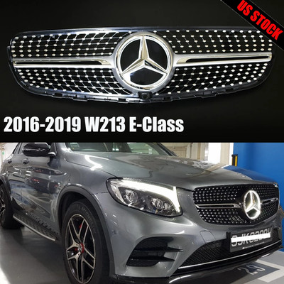 Front Grille Grill W/LED Star For Mercedes Benz X253 GLC300 2016 2017 2018 2019