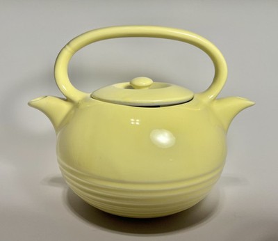 Teapot Twinspout Tea Master & Lid 2 Compartments Hall Chinese Yellow 40oz
