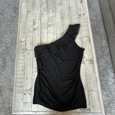 White House Black Market One Shoulder Black B...