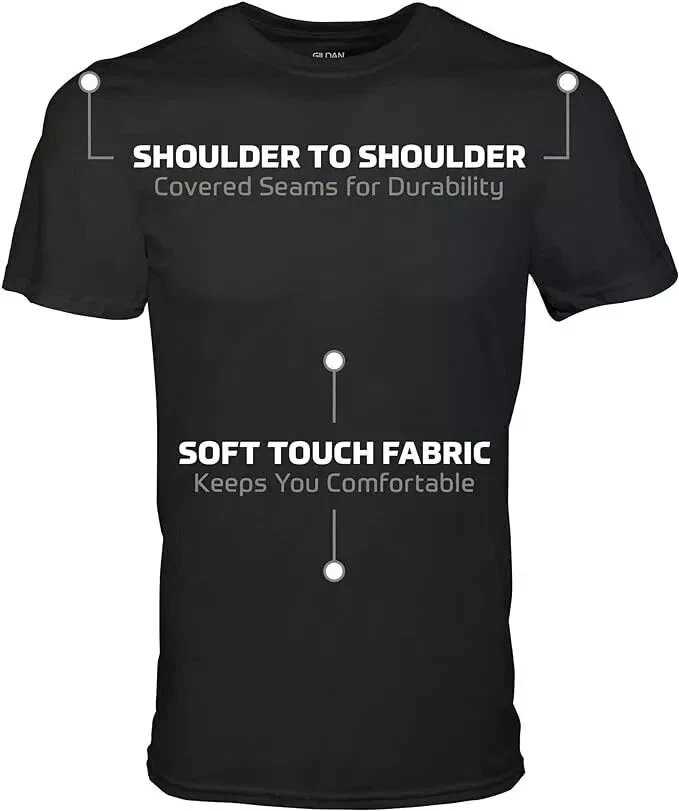 Очень большой Gildan (5-упаковка) черный твердый тяжелый хлопок коротким рукавом пустой футболка - Изображение 4 из 4