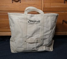 Vtg 1980's Ameritech Bell Systems Canvas Lineman Riveted Tool Tote Bag Work Wear