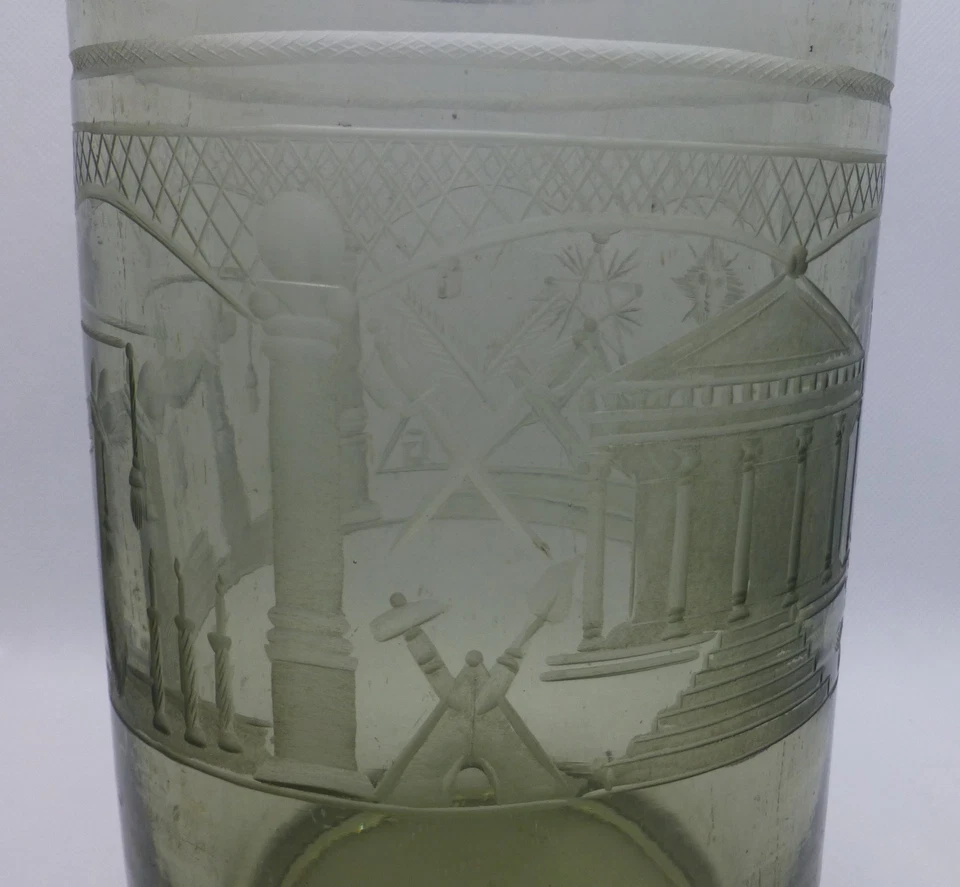 Vinted Logenglas, 50er -60er Jahre, Freimaurer, geschliffenes Glas in Vasenform - Bild 3 von 4