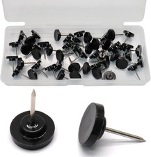 50 Pcs Black Flat Push Pins, Plastic round Head Thumb Tacks for Cork Board, Pict