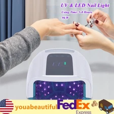 Rechargeable 96W UV LED Cordless Nail Light 4 Timer Setting Portable Nail Dryer