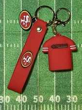 San Francisco SF 49ers Durable 3D Silicon Football Jersey Keychain w/3D Tag