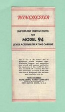 Winchester Model 94 Pre-1931 Owners Manual Reproduction