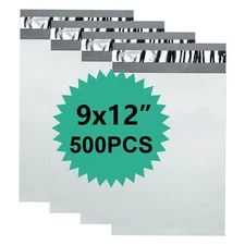 500 Poly 9x12 White Poly Mailers Shipping Envelopes Mailing Bags 2.5 Mil