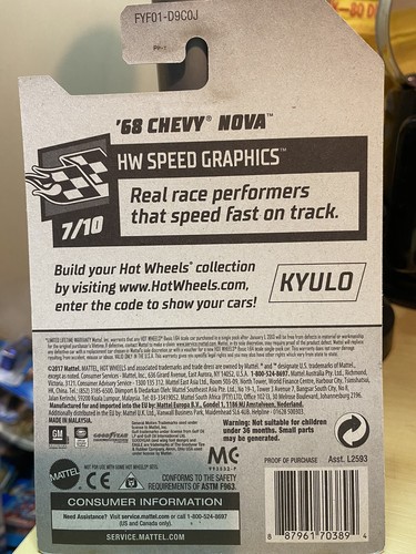 2019 HOT WHEELS ’68 CHEVY NOVA WHITE GULF HW SPEED GRAPHIC 7/10 P2 - Picture 7 of 7