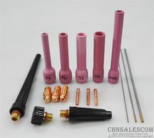 17 pcs TIG Welding Torch Long Nozzle part Kit for WP-9 WP-20 WP-25 WL15 Tungsten