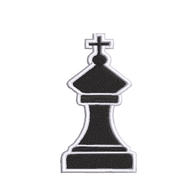 Black King Chess Piece Patch Embroidered Iron-on Classic Strategy Game Match