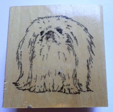Stamp Gallery Pikingese Puppy Dog Wooden Rubber Stamp