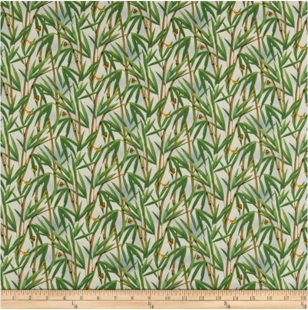 Tela de algodón verde bambú y mariposa por yarda 1330E BTY Panda Bears Foto 2 de 2