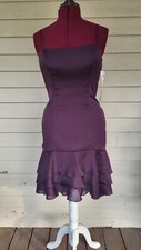 Vtg NWT Y2k Purple Prom Dress Asymmetrical Satin Slip Sz 12 Whimsygoth Fairy