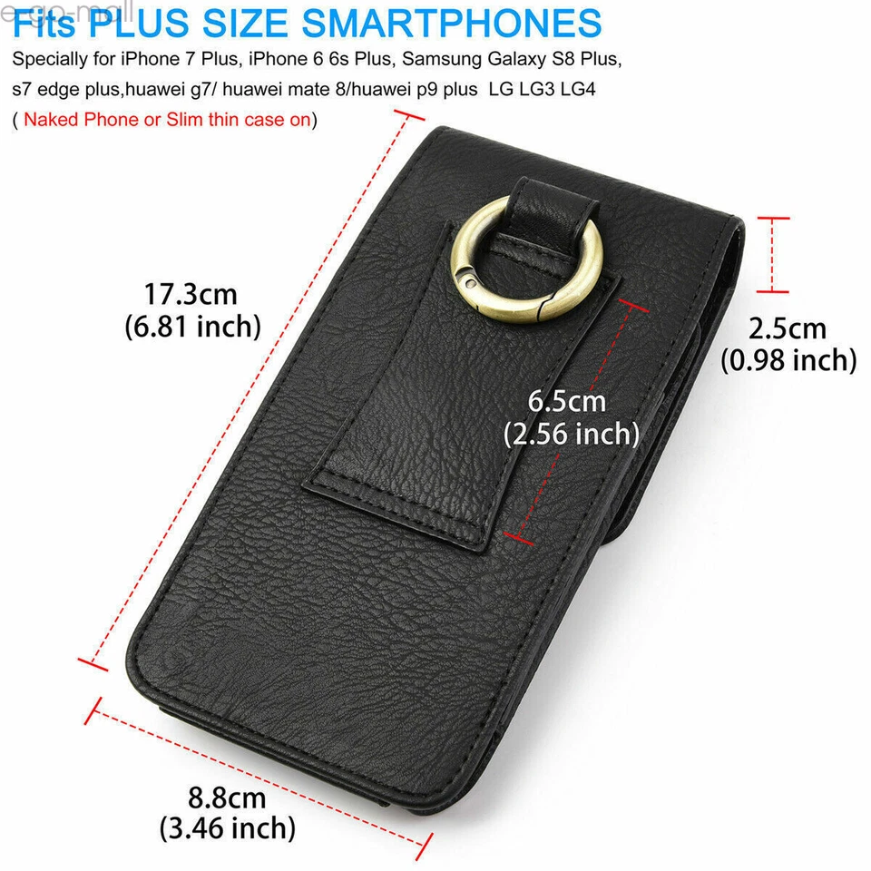 Vertical Leather Case w/ Belt-Clip Holster Pouch Cover for iPhone XS Max 7 8Plus - Image 4 of 4