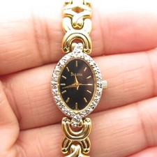 Vintage 1999 BULOVA 98R40 Diamonds Bezel Lady Watch
