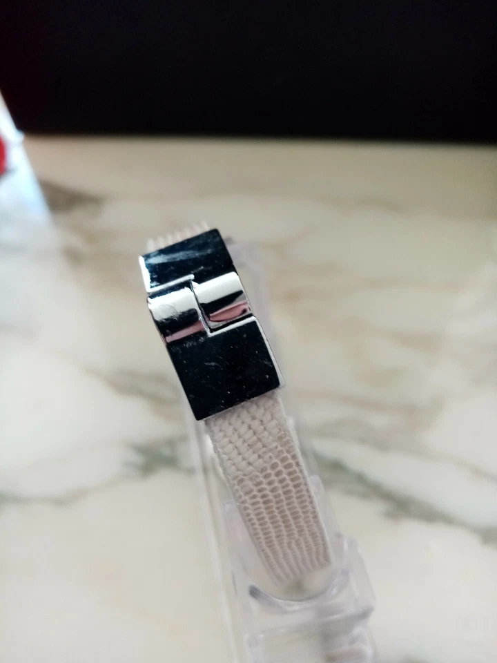 Schmuck Armband Nappaleder Krokko Struktur beige mit edler Slider Perle 18 cm - Bild 3 von 4