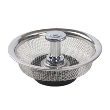 (3 pack) Mainstays Stainless Steel Mesh Sink Strainer with Rubber Stopper Silver