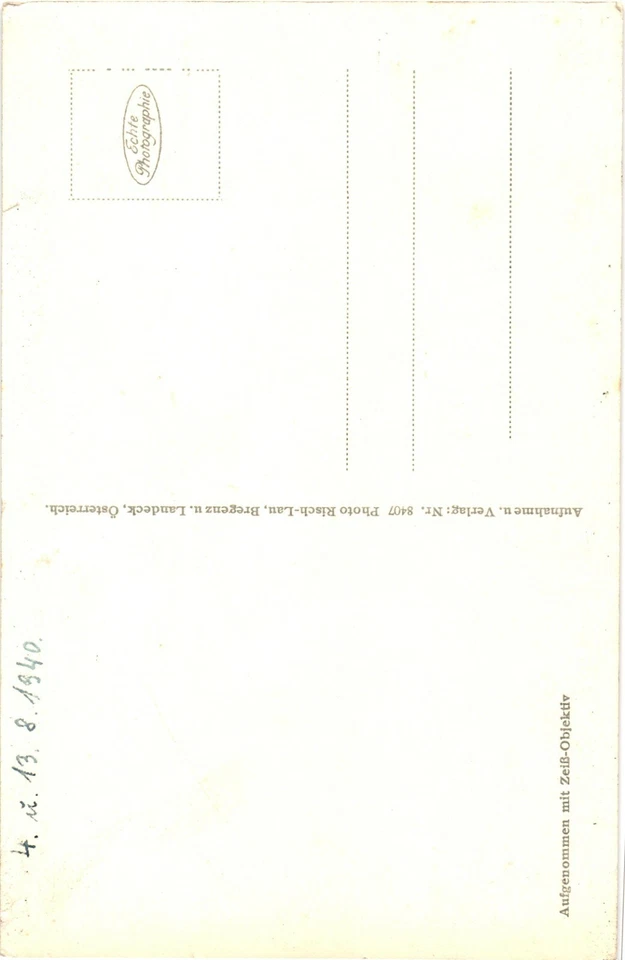 Cartão postal Burgrestaurant no topo da montanha Gebhardsberg em Bregenz, Áustria - Imagem 2 de 2