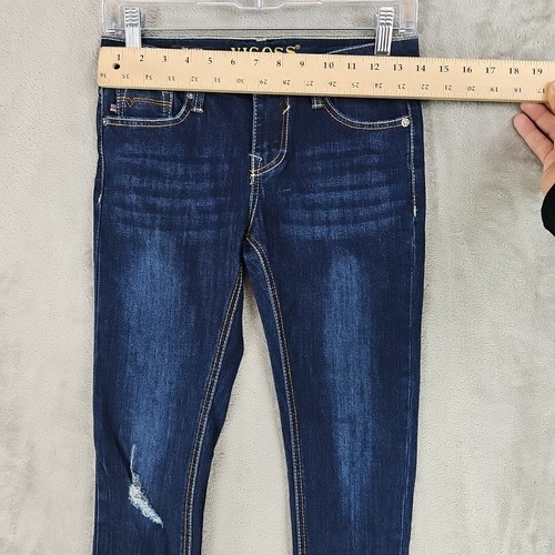 Vigoss Jeans Girls Size 12 The Austin Ankle Skinny Embroidered Cuff Distressed - Picture 5 of 15